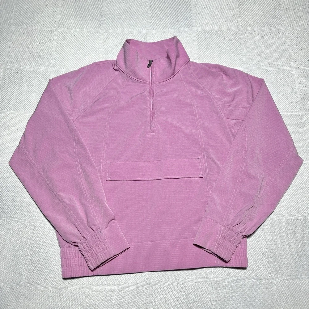 Athleta Boundless‎ Popover Anorak Womens XXS Pink Ripstop Stretch Lightweight